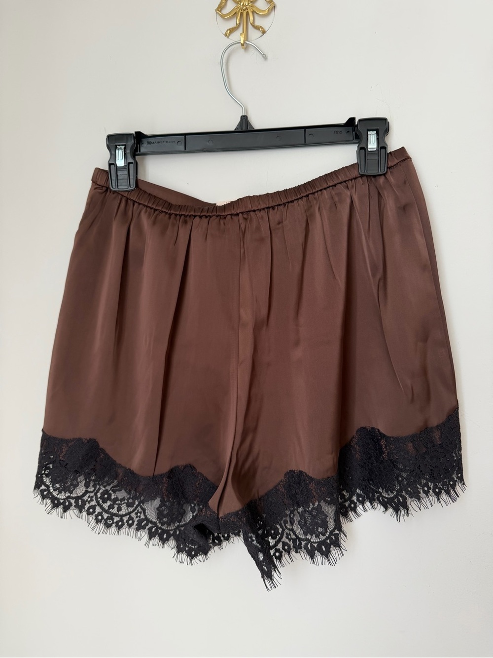 Camila Coelho Brown black lace trim Shorts - Picture 7 of 7